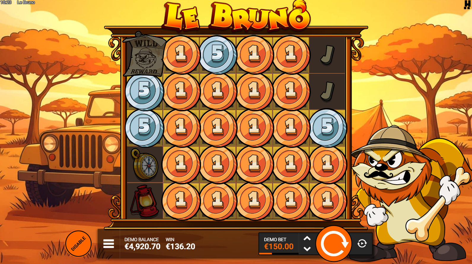 Le Bruno Rainbow FeatureSpins bonus buy option