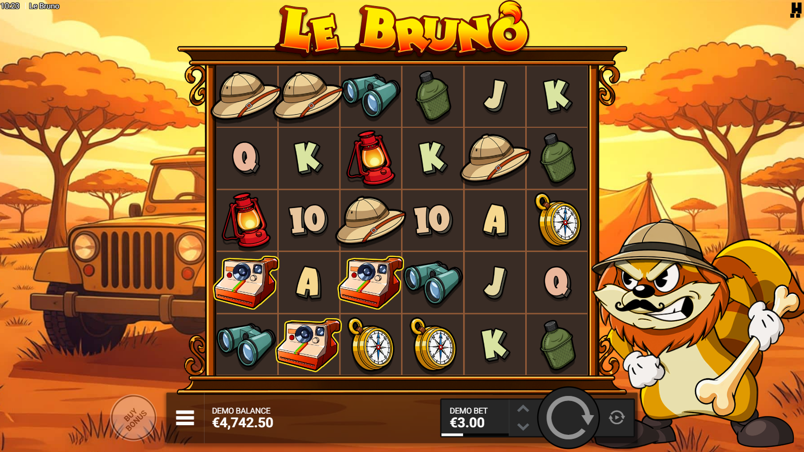 Le Bruno FS scatter symbols that trigger the bonus games