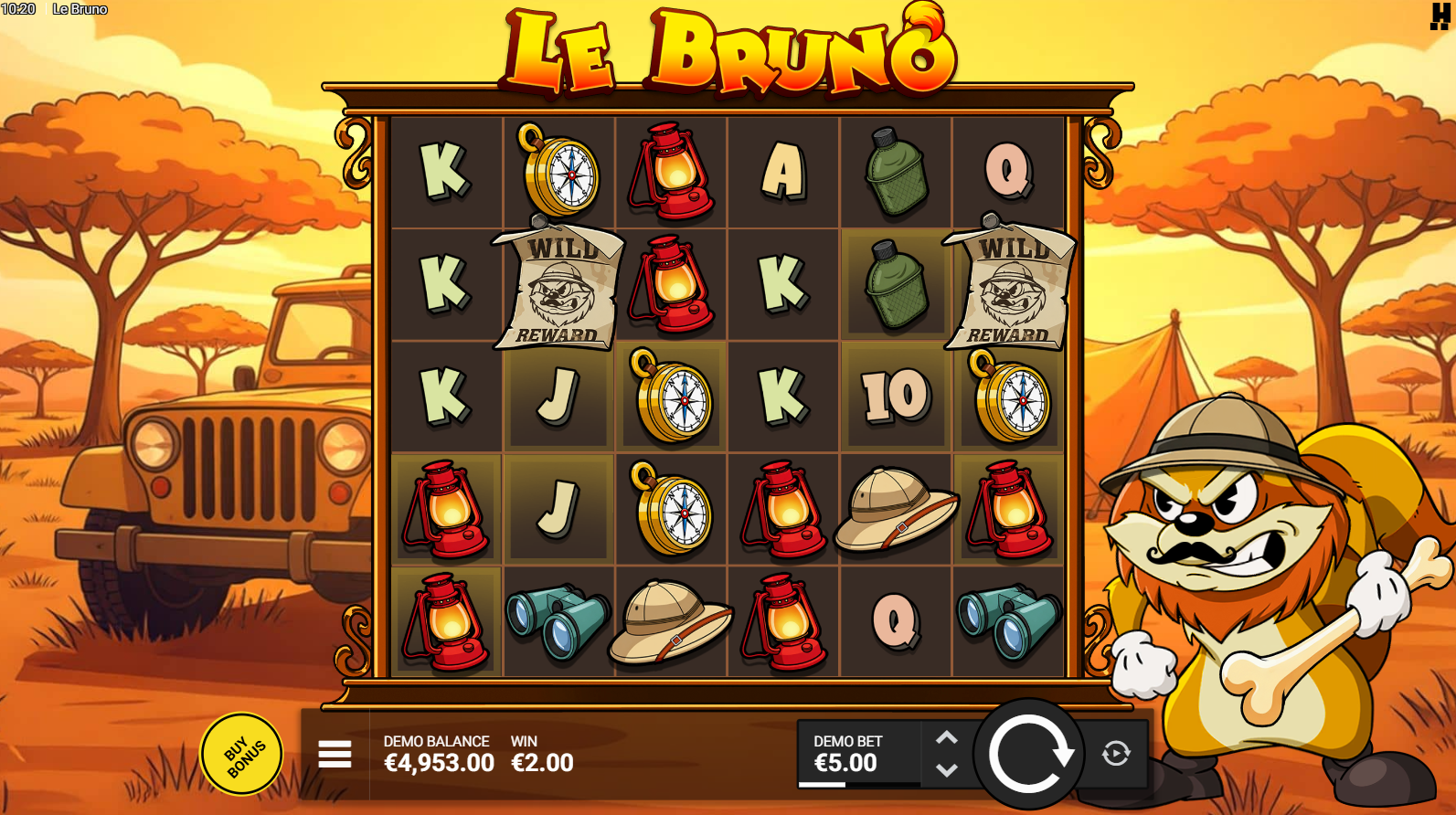 Le Bruno Wild symbol - substitutes for all paytable symbols