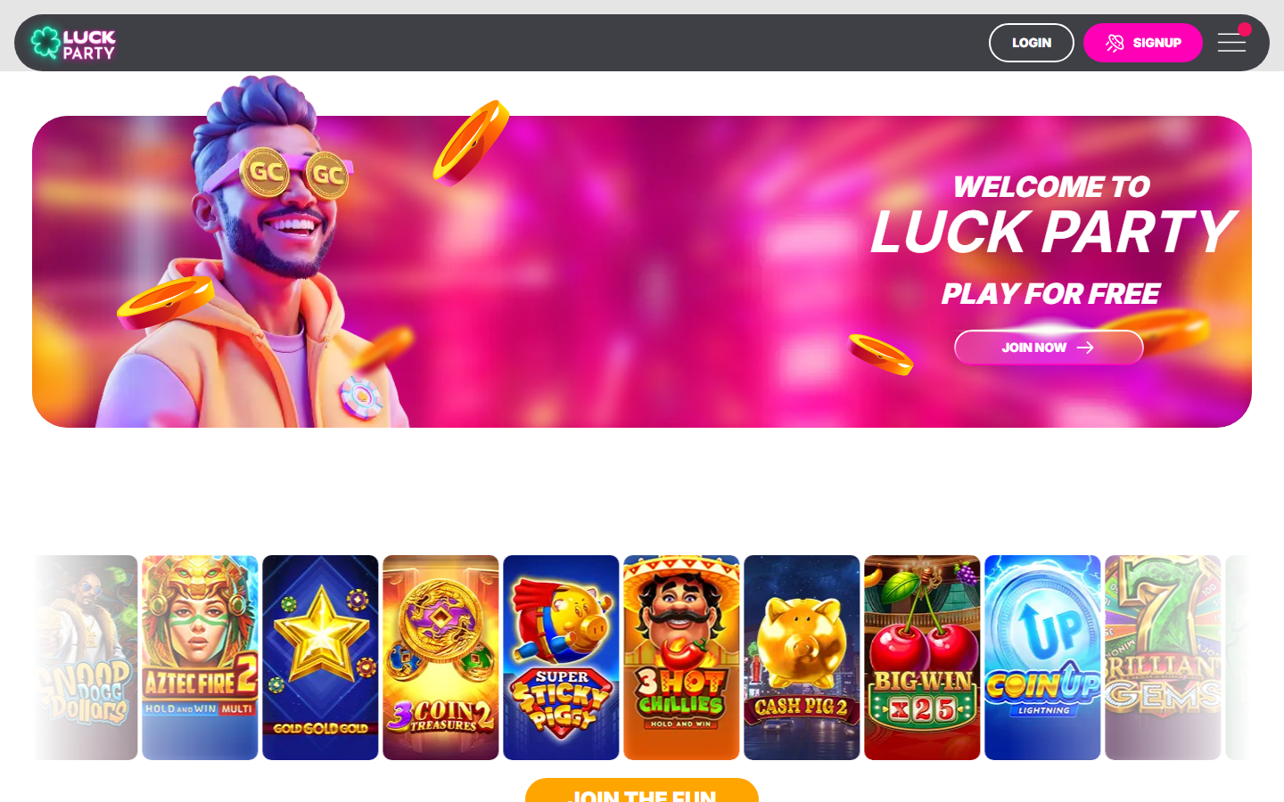Luck Party Homepage