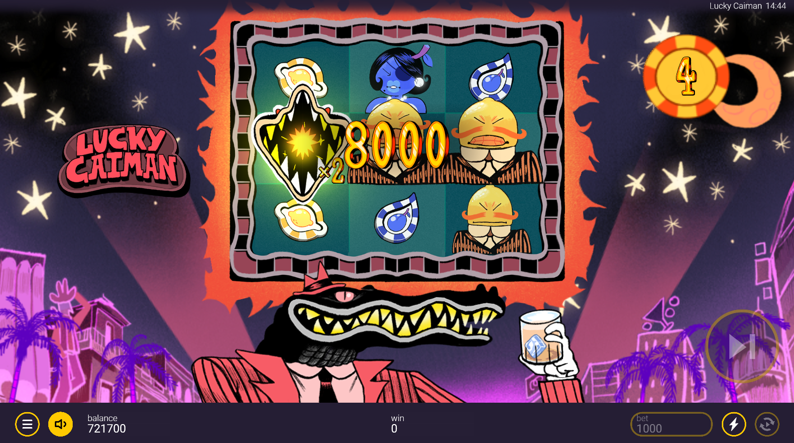 Lucky Caiman Super Free Spins feature with guaranteed Crazy Jokers and Multiplier Wilds