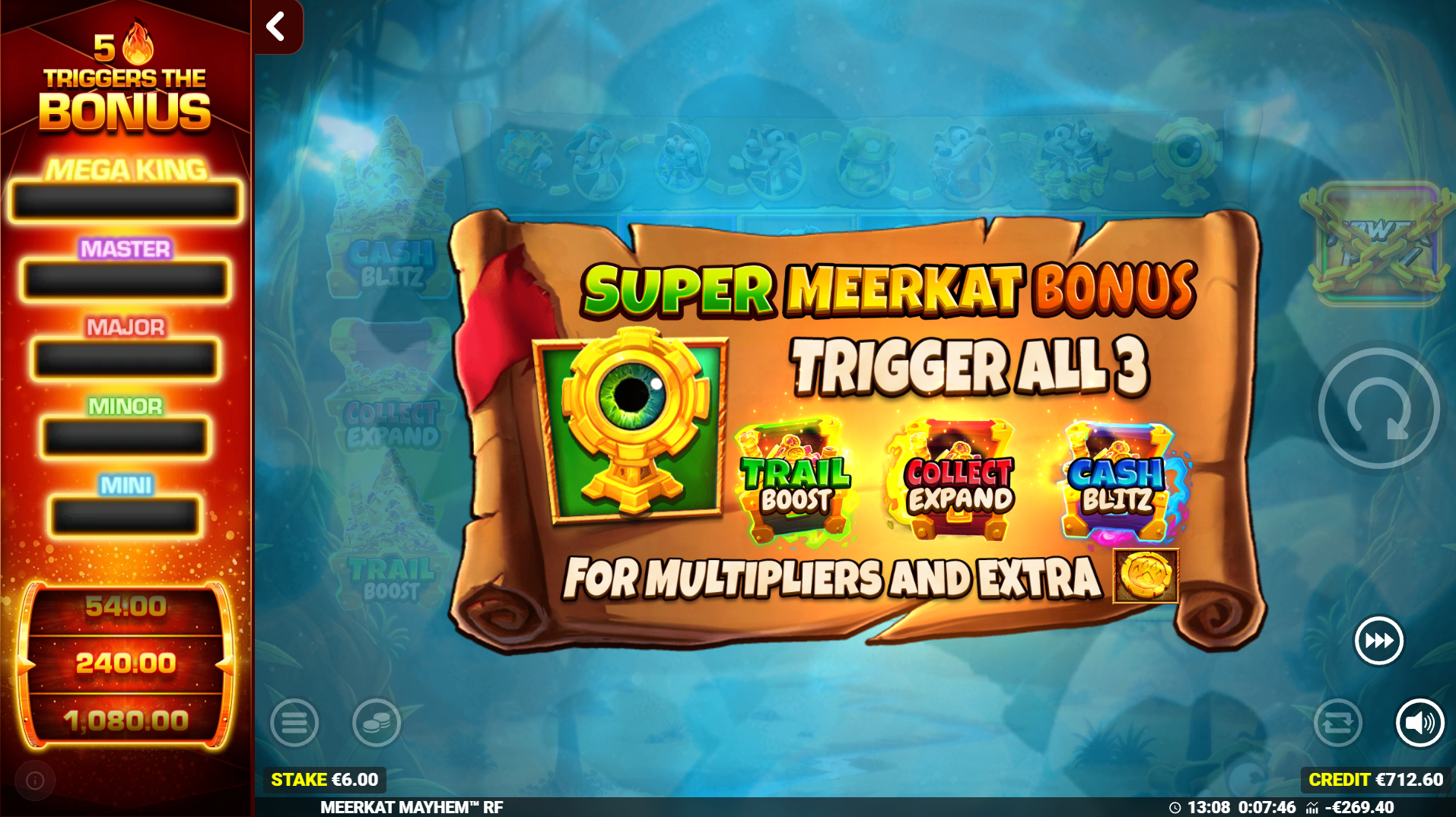 Meerkat Mayhem Super Meerkat Bonus round
