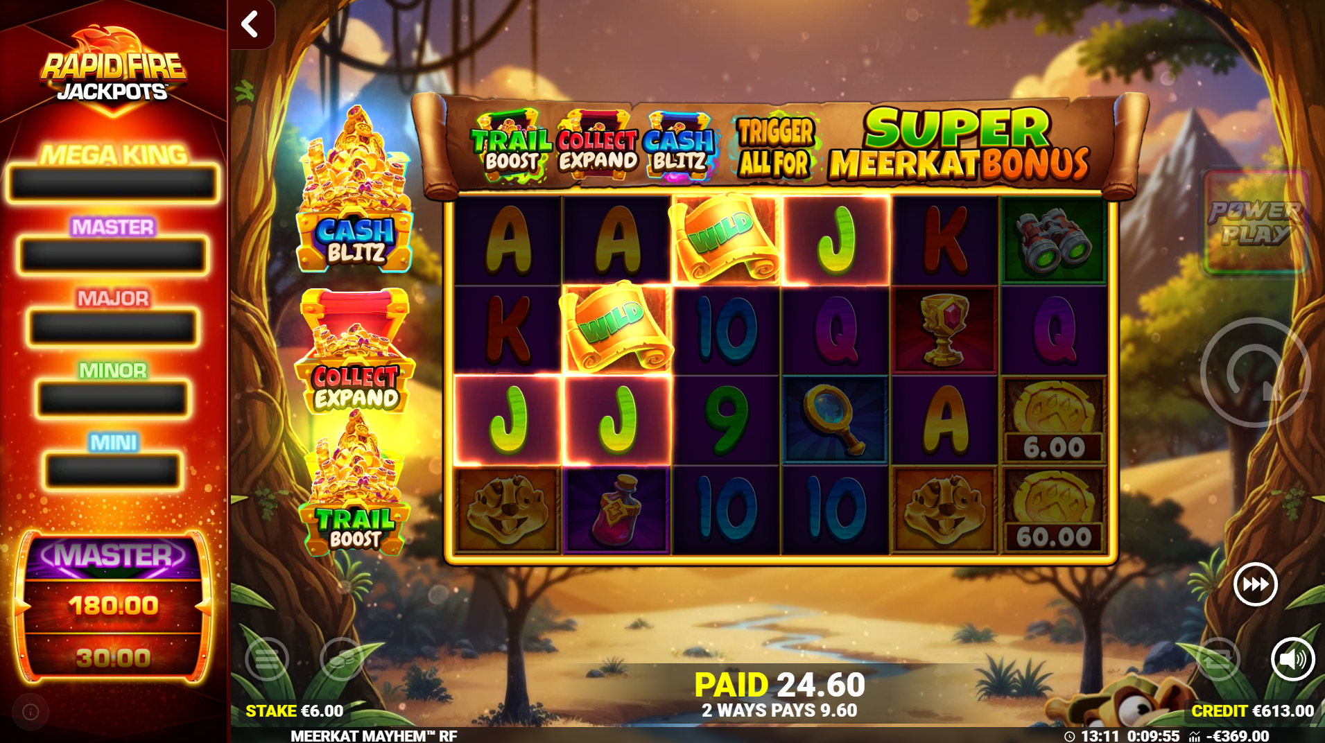 Meerkat Mayhem Wilds on the reels