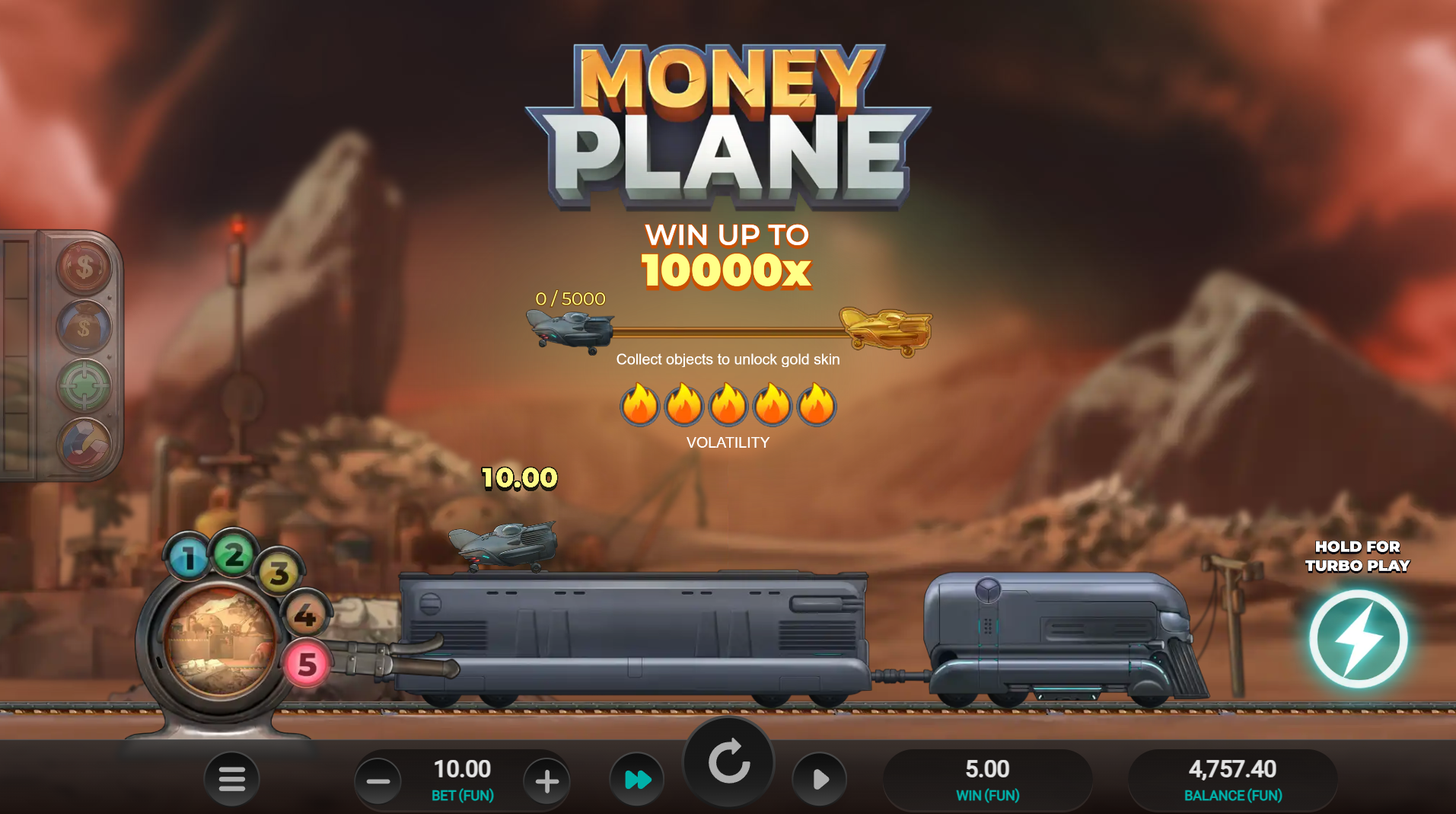 Money Plane Volatility Level 5 gameplay screenshot