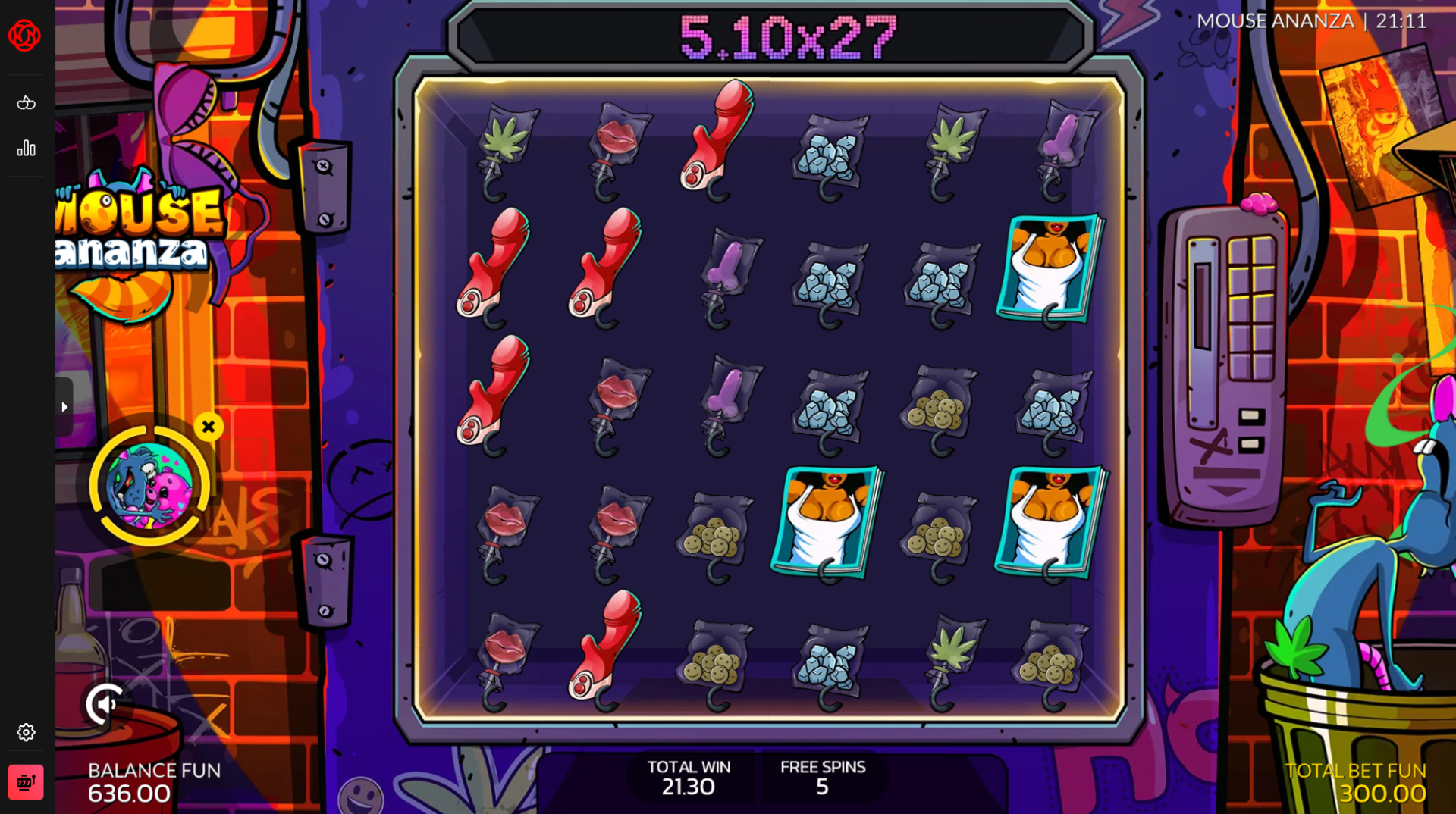 Mouse Ananza Beloved Beast bonus game with 10 free spins