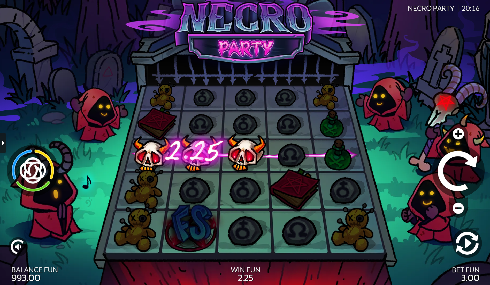 Necro Party Brain Wild symbols on the reels
