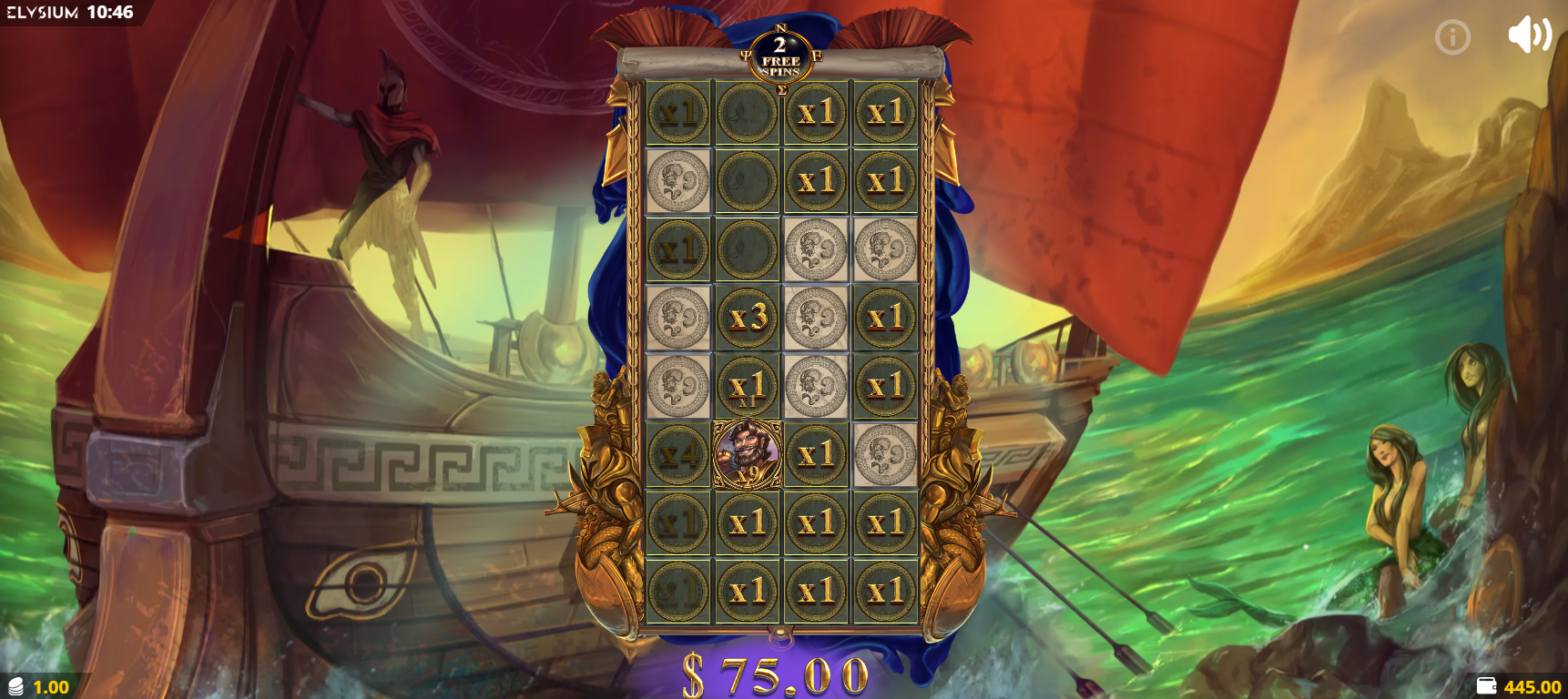 Odyssey Hold and Win Free Spins bonus feature