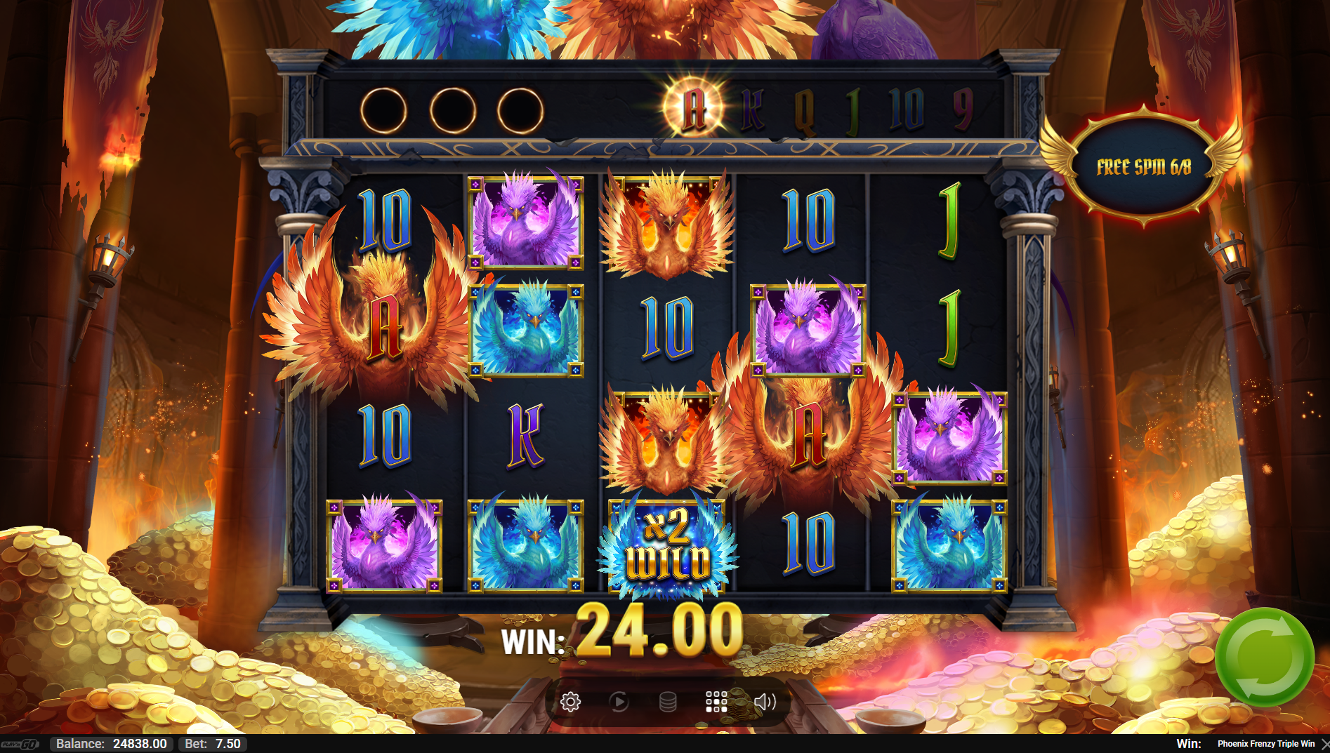 Phoenix Frenzy Triple Win Blue Phoenix and Golden Phoenix Rebirth bonus gameplay
