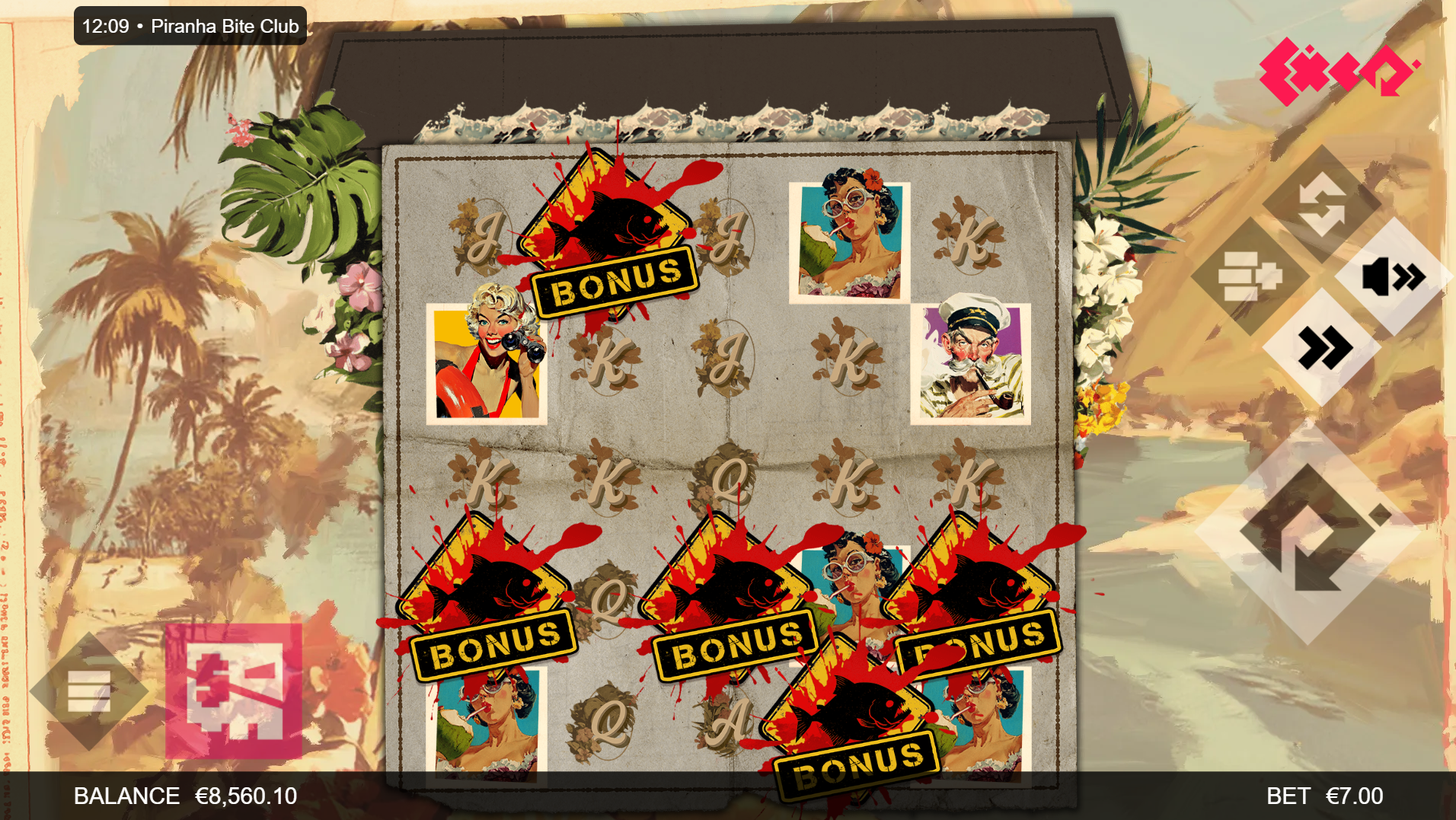 Piranha Bite Club slot bonus symbols screenshot