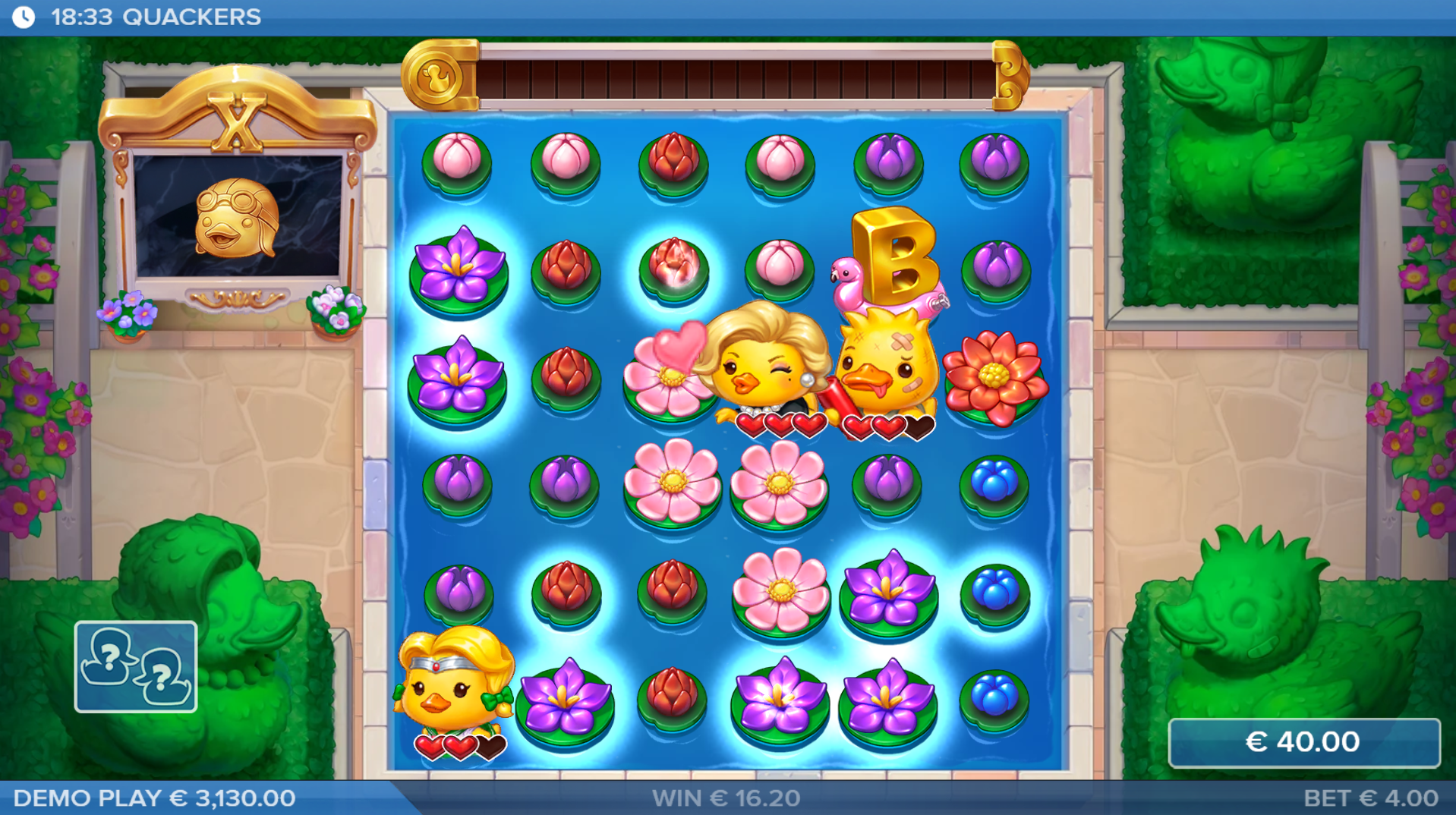 Quackers Two Ducks feature spin with duck modifier symbols active