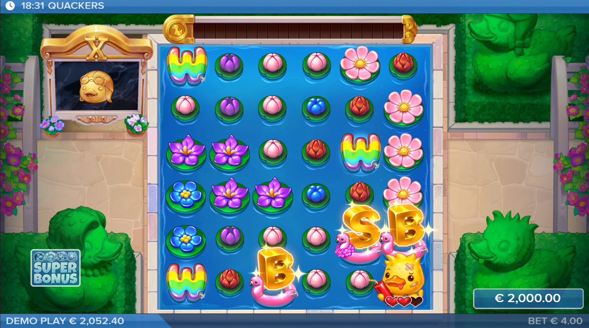 Quackers Super Bonus symbols showing Super Scatter symbol