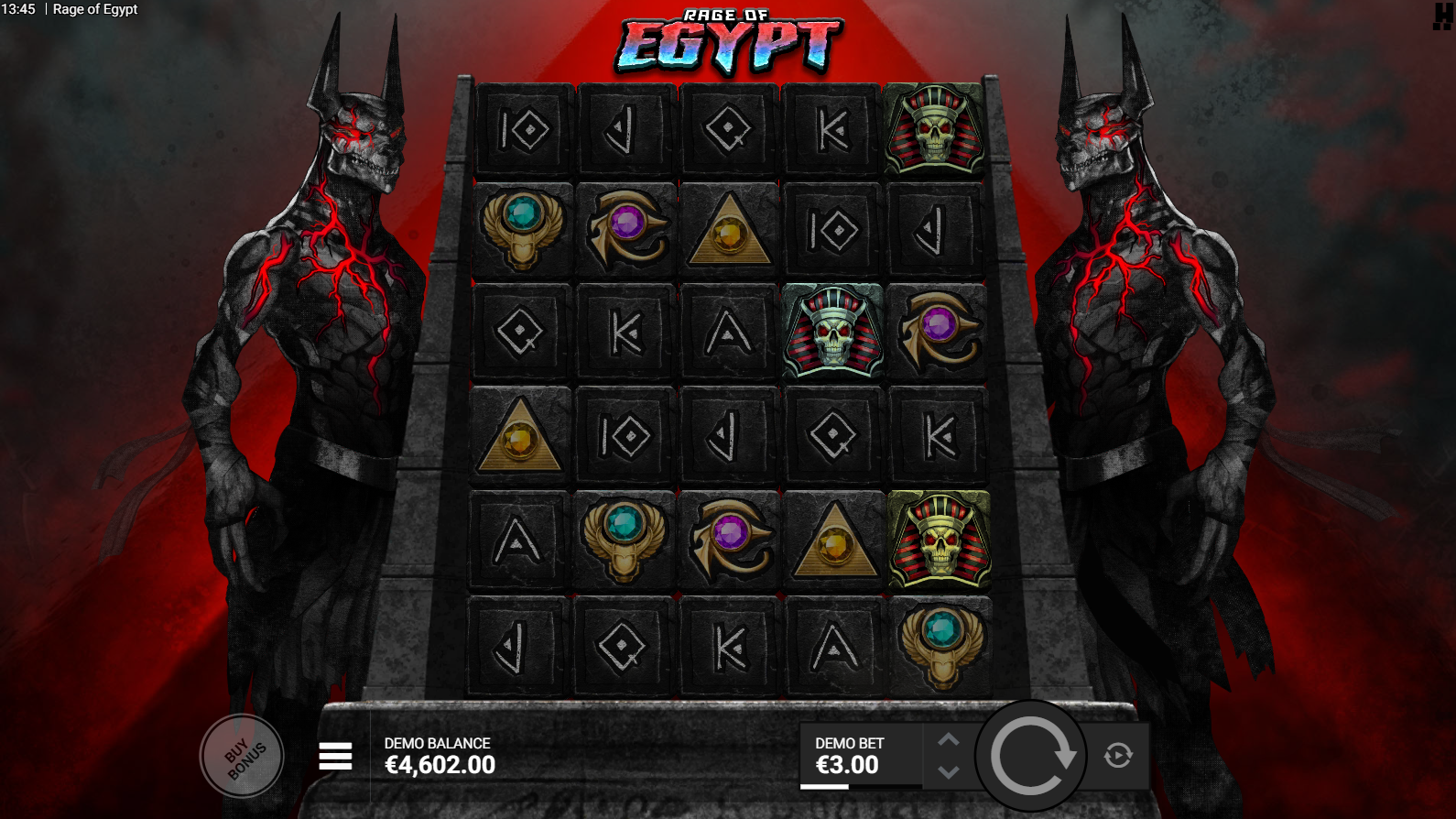 Rage of Egypt scatter symbols that trigger the two bonus games