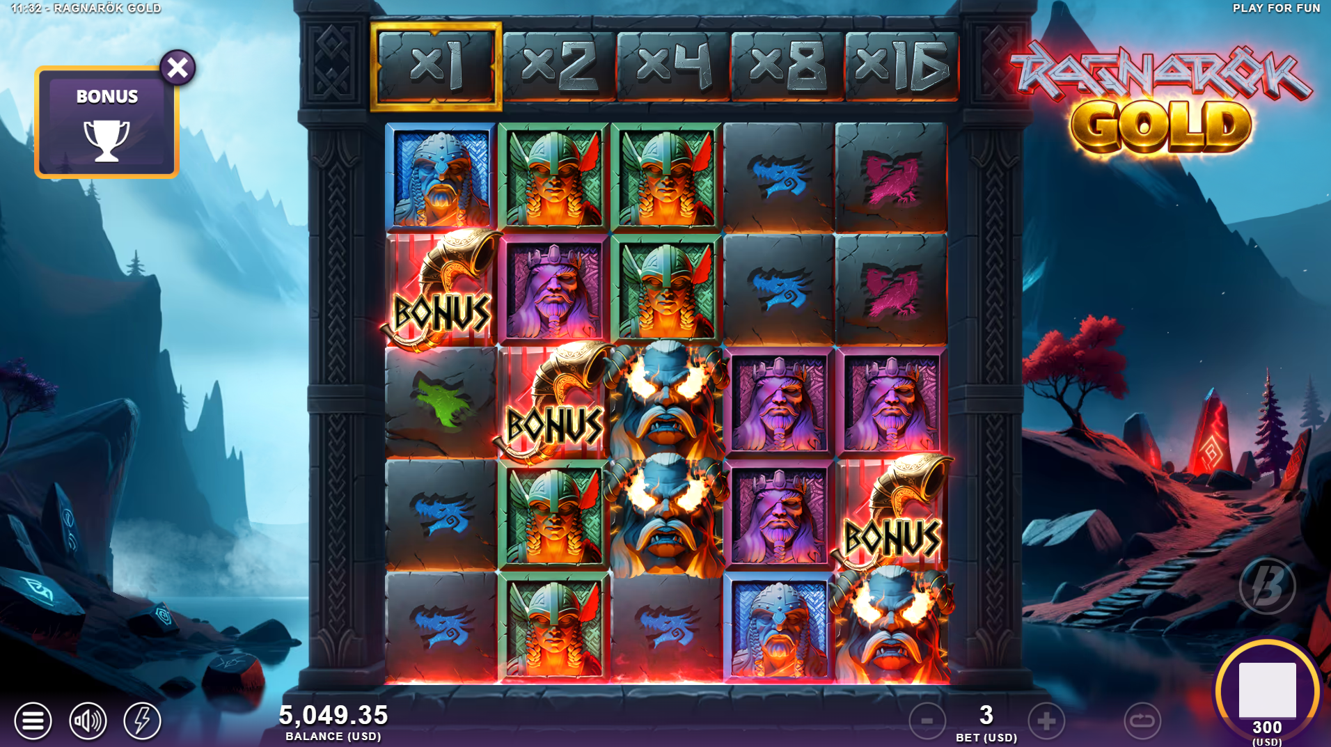 Ragnarok Gold bonus scatter symbols