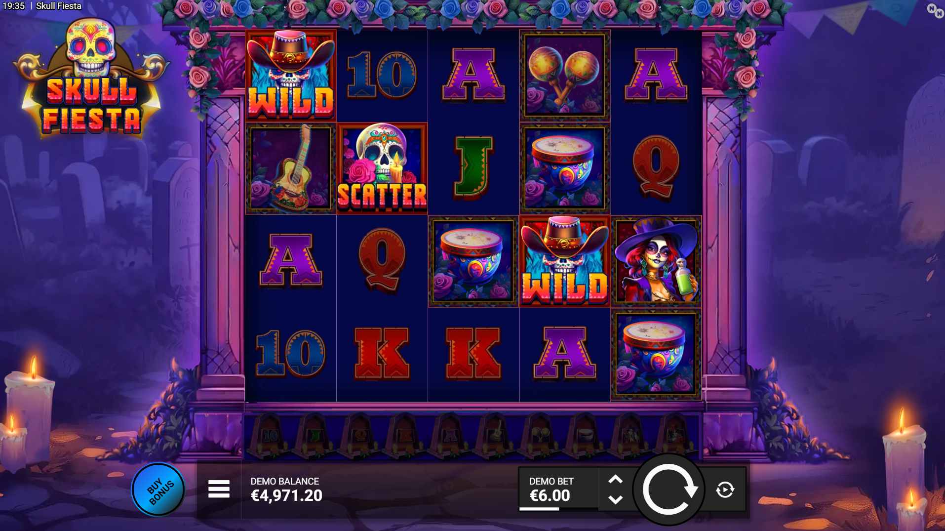 Skull Fiesta slot base game screenshot