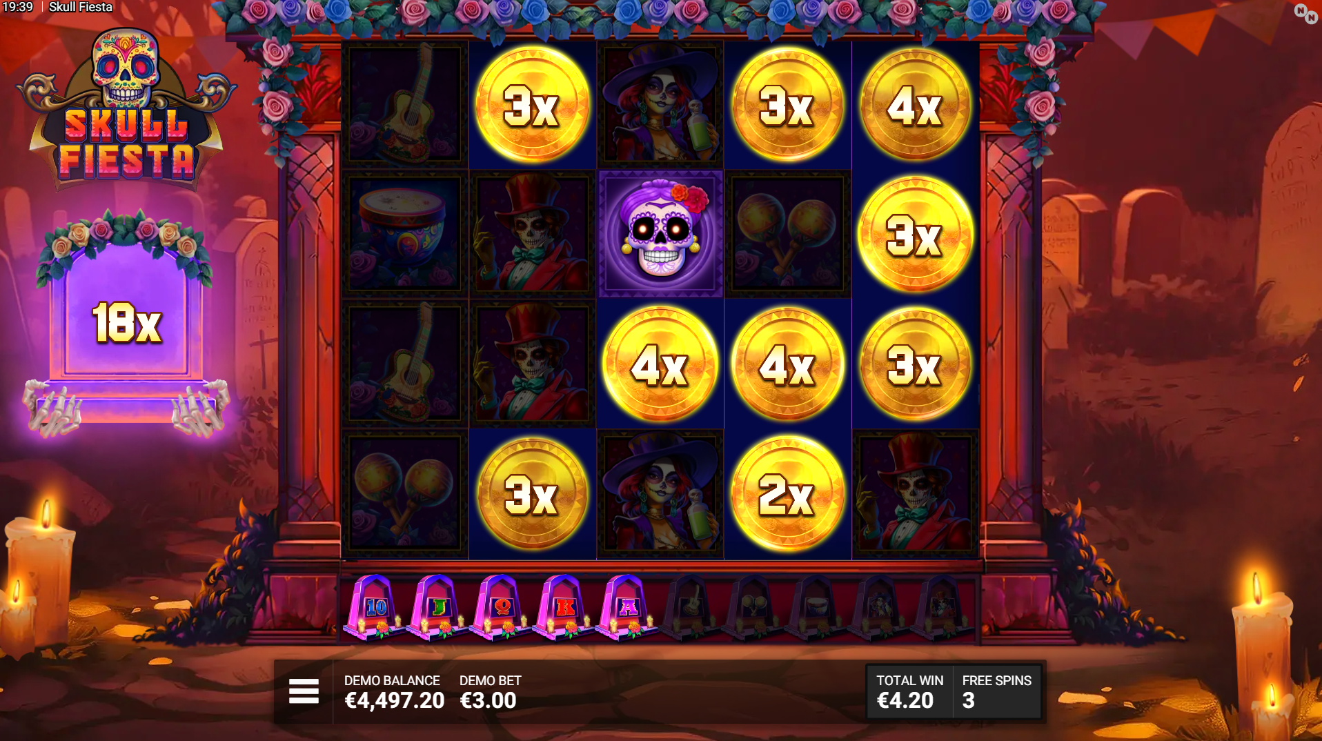 Skull Fiesta slot eternal rest bonus feature screenshot