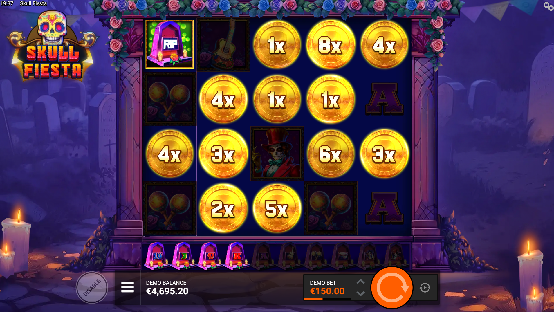 Skull Fiesta slot RIP Fortune feature spins screenshot