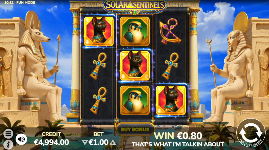 Solar Sentinels 5 fixed paylines layout