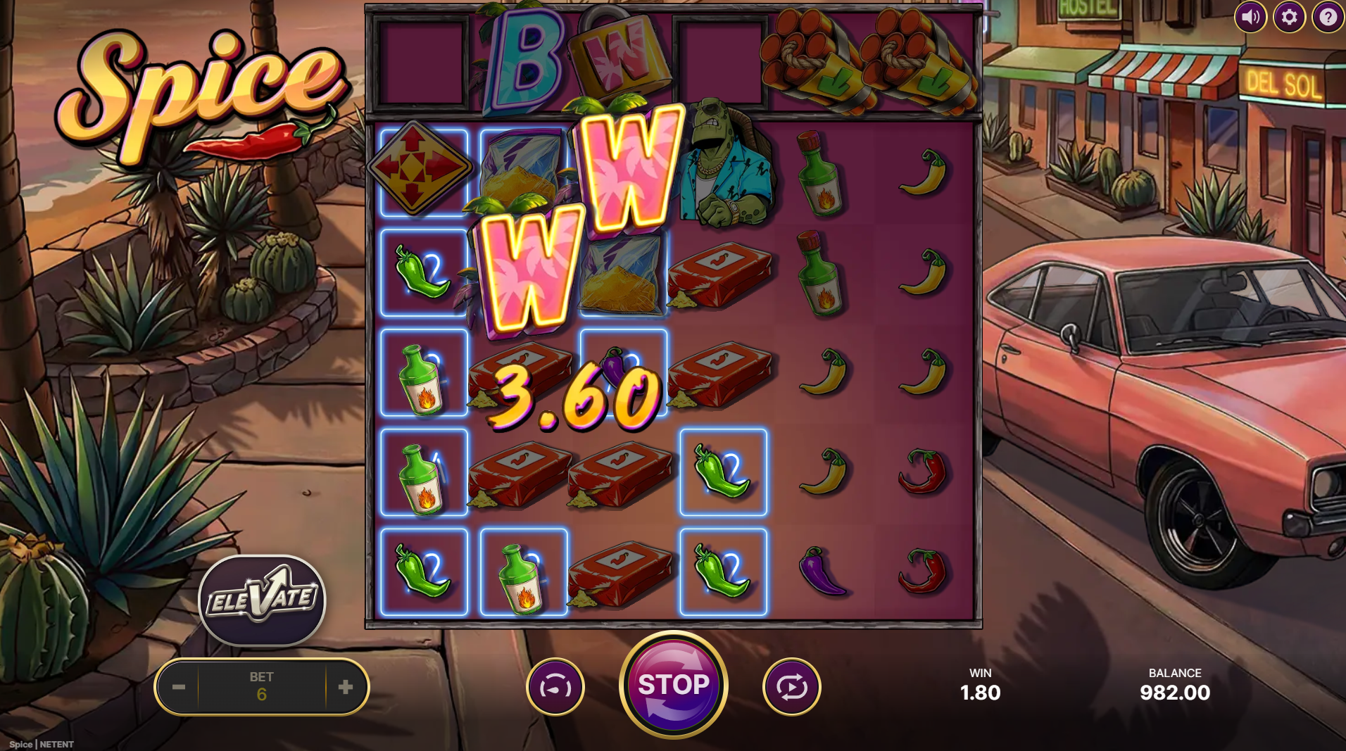 Spice slot Wild symbols landing on the reels