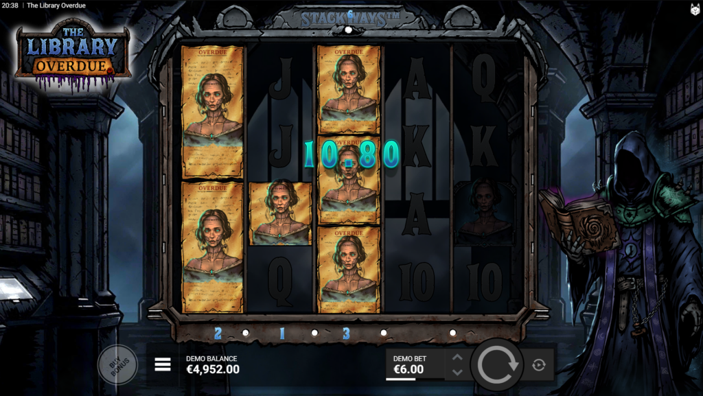 The Library Overdue slot base game screenshot
