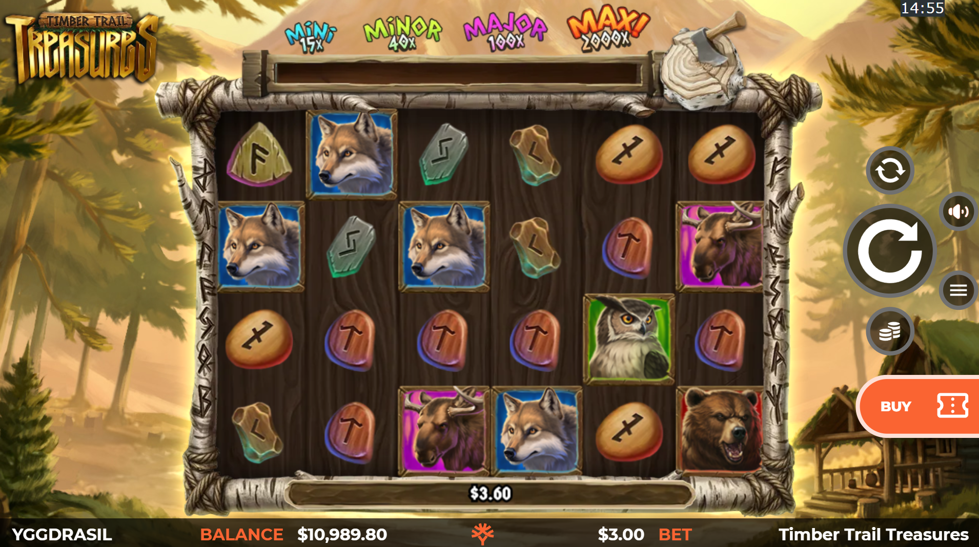 Timber Trail Treasures slot basegame screenshot