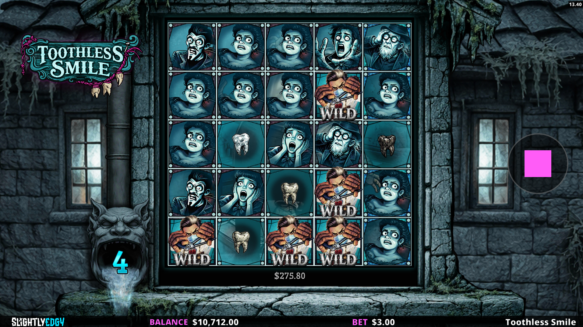 Toothless Smile free spins bonus round in action