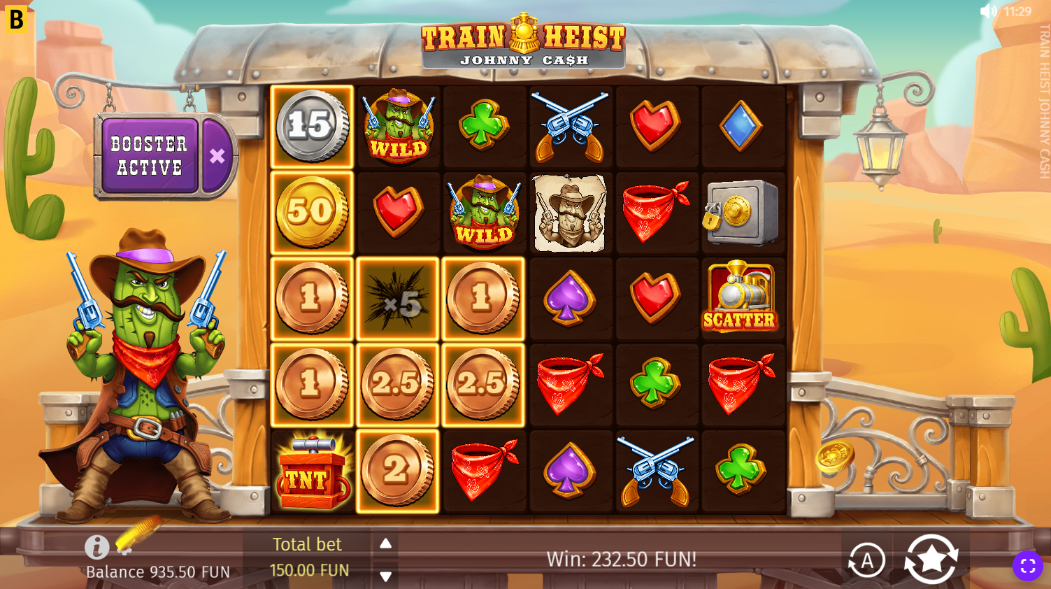 Train Heist Johnny Cash Booster Spin mode screenshot