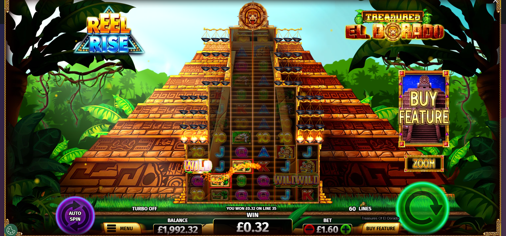 Treasures of El Dorado payline diagram showing up to 200 win lines