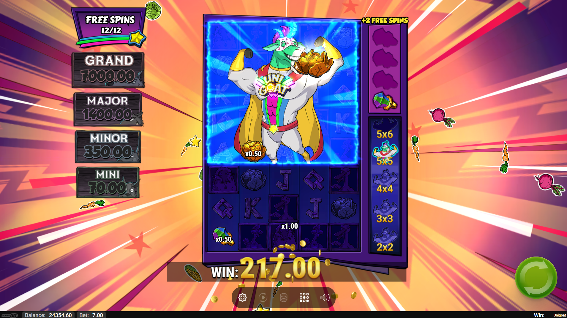 Unigoat BAA-ROWS bonus feature screen