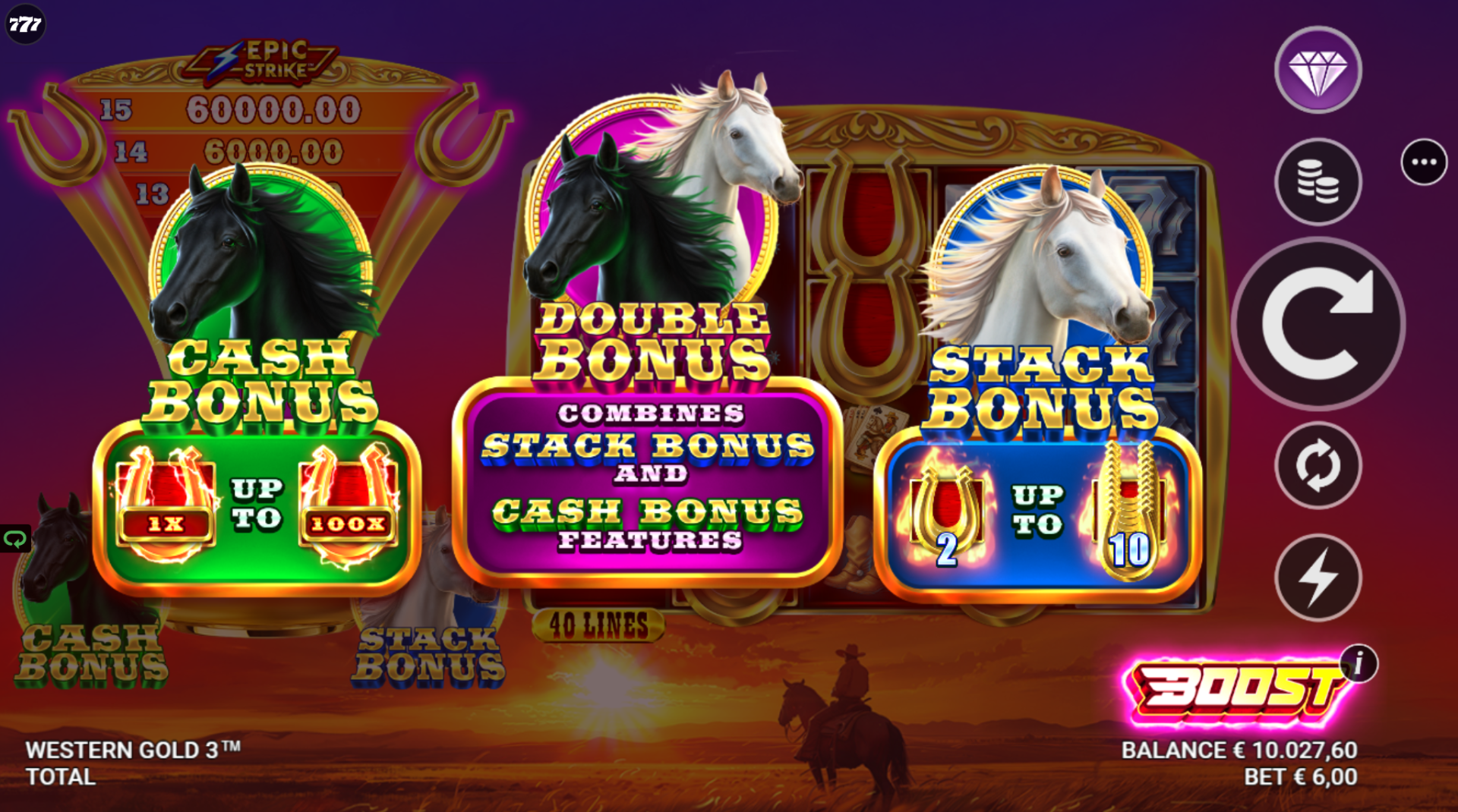 Western Gold 3 bonus features overview screenshot