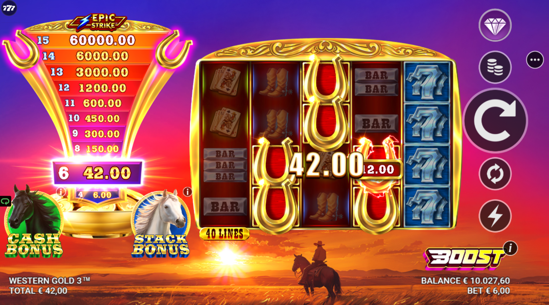 Western Gold 3 Horseshoe symbol screenshot