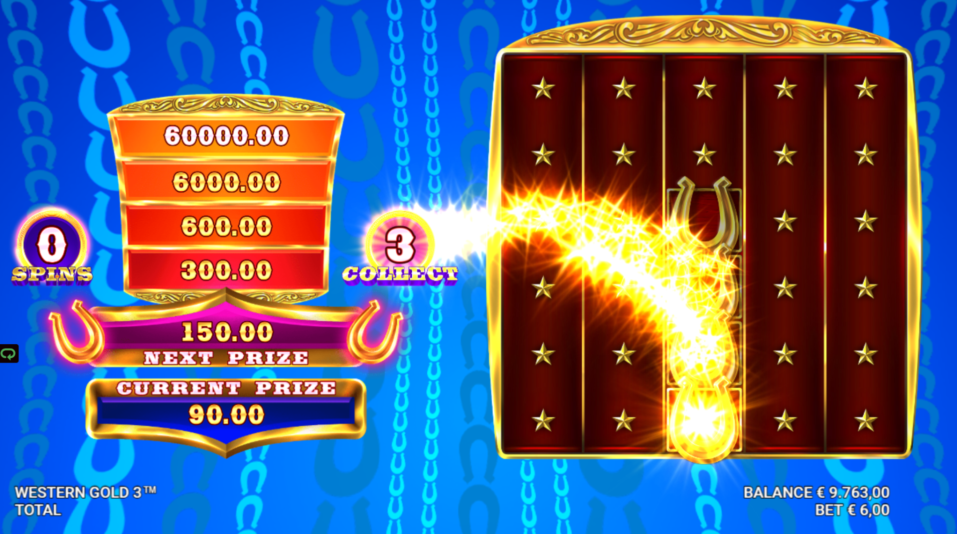 Western Gold 3 Stack Bonus feature screenshot