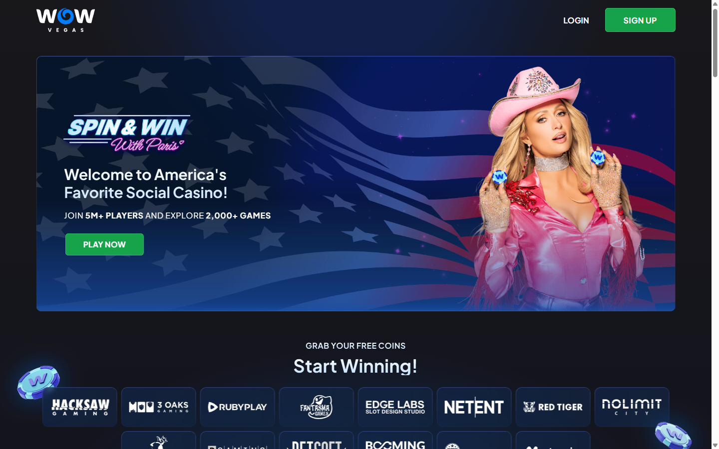 WOW Vegas Homepage