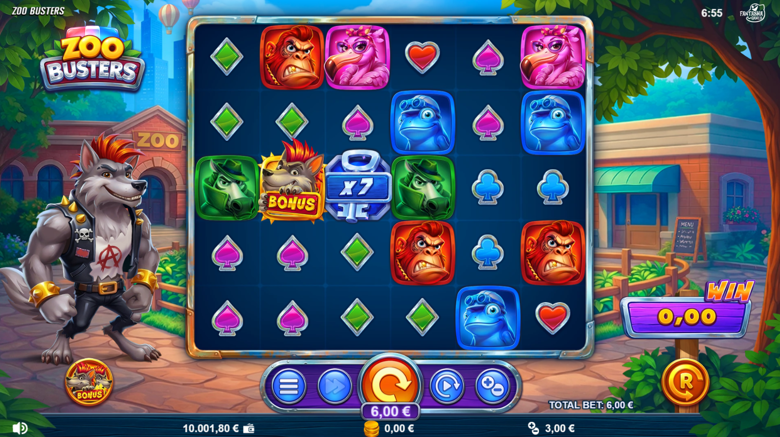 Zoo Busters Multiplier Symbols ranging from 2x to 100x