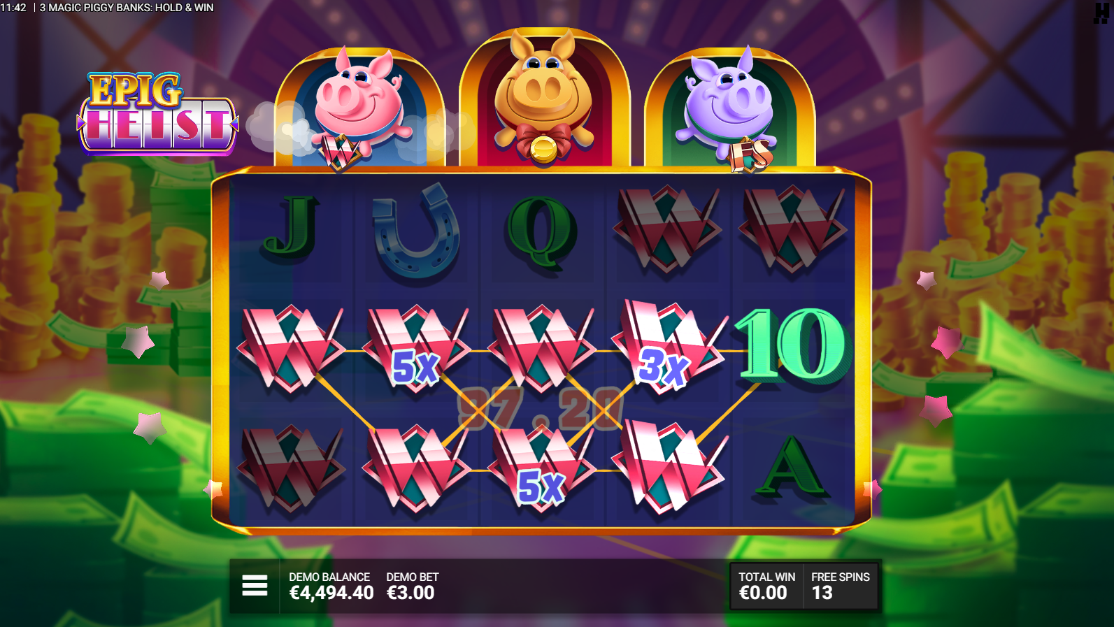 Magic Wild Respin with multiplier Wilds on the reels