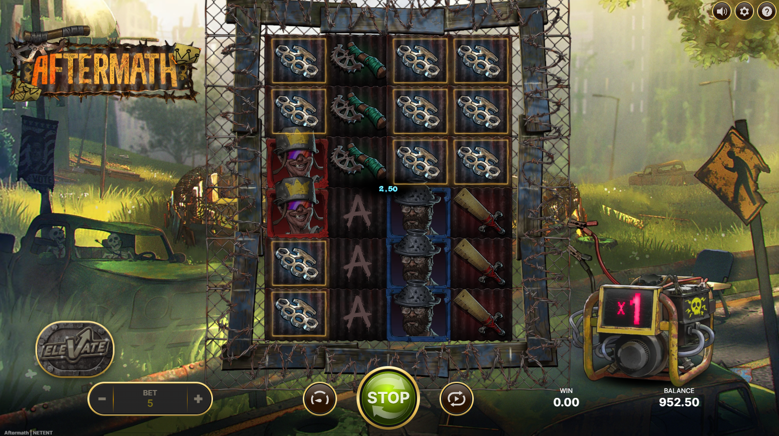 Aftermath slot base game screenshot