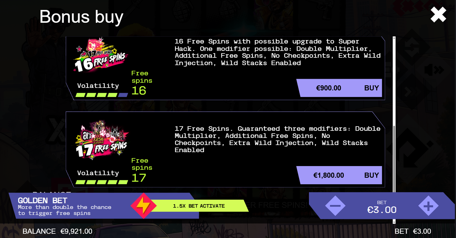 Apex Dregs HACKS bonus buy options - 16 and 17 Free Spins with upgrades