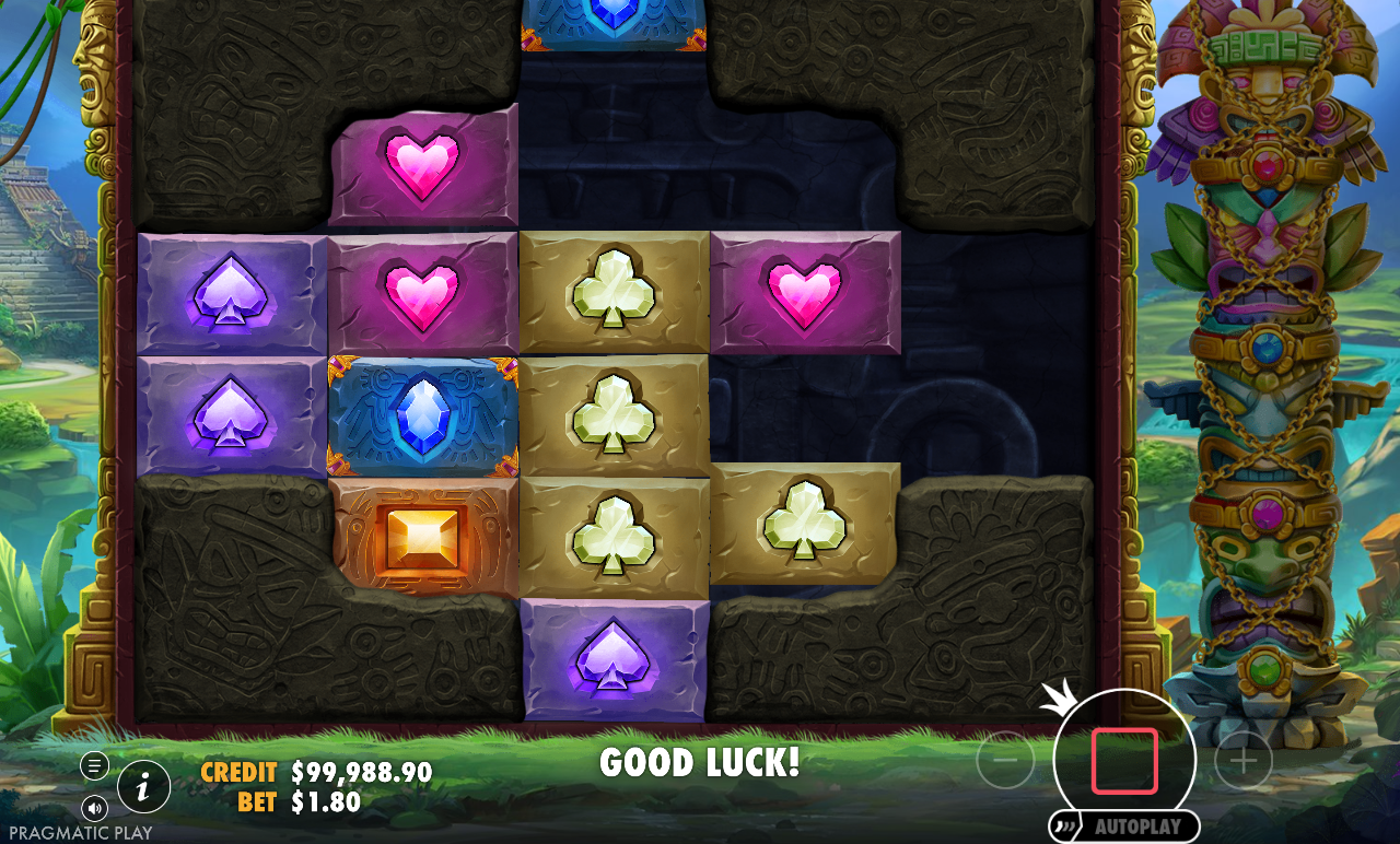 Aztec Bonanza grid with locked corners
