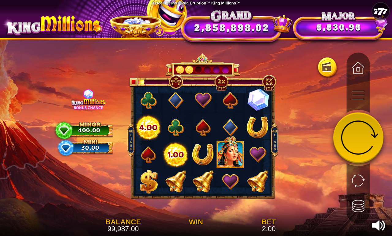 Aztec Inferno: Gold Eruption King Millions gameplay