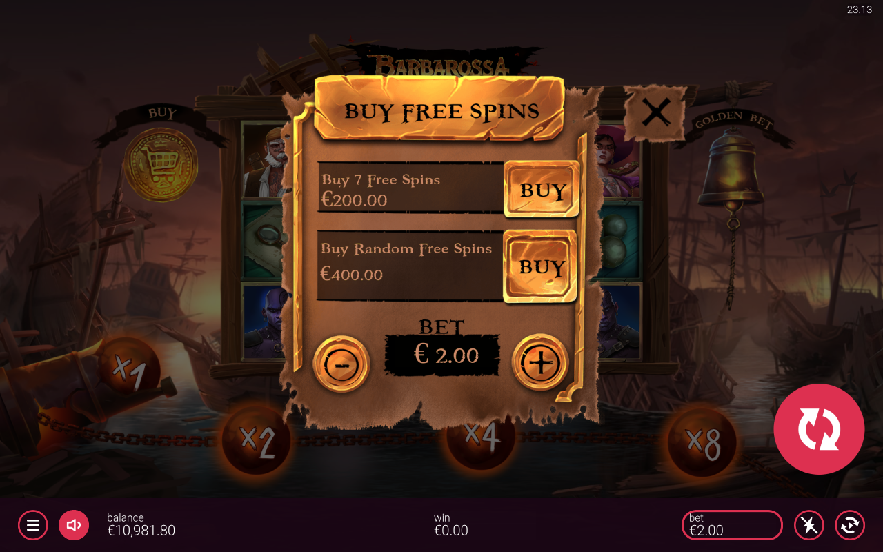 Barbarossa Revenge bonus buy