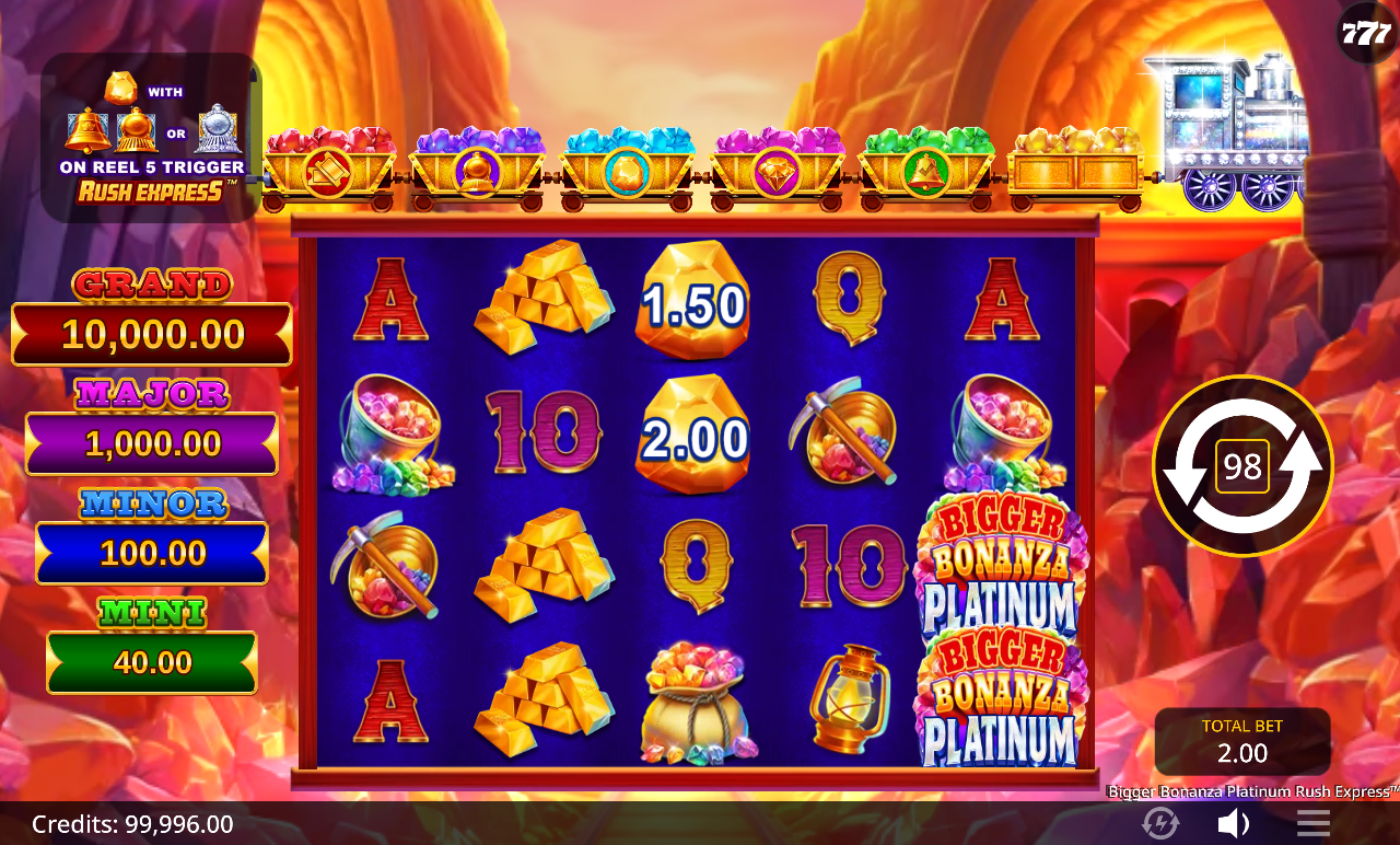 Bigger Bonanza Platinum Rush Express gameplay