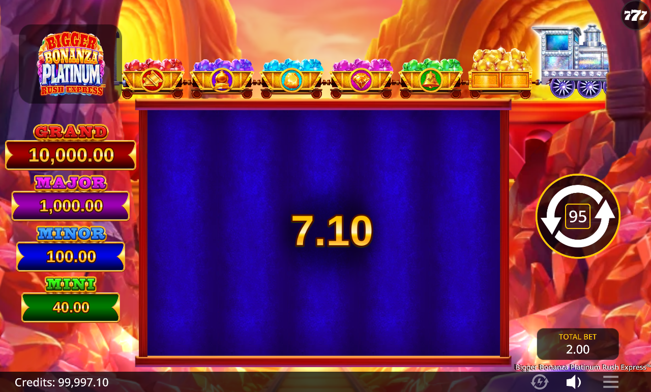 Bigger Bonanza Platinum Rush Express free spins gameplay