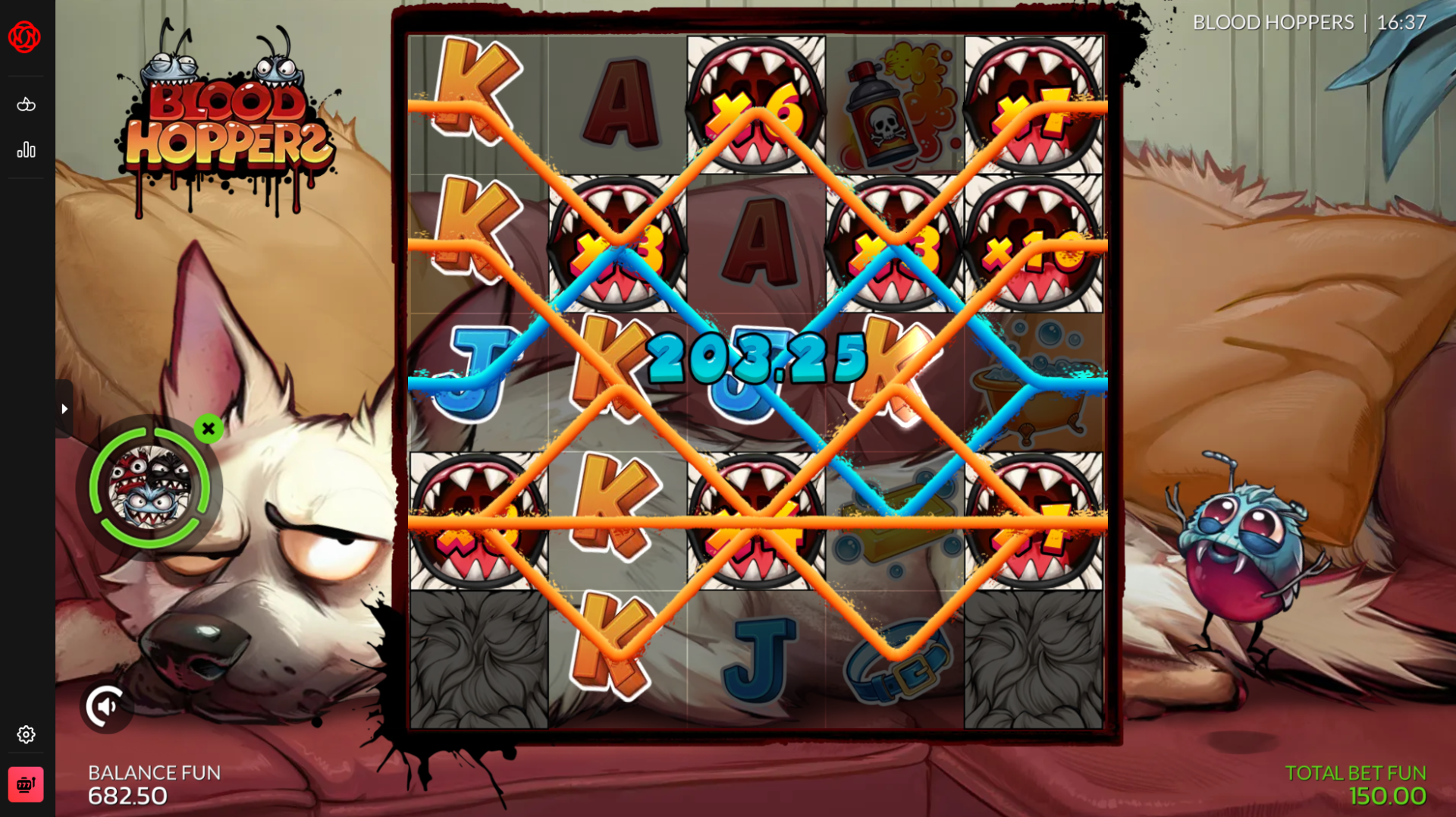 Blood Hoppers slot Game Booster feature active