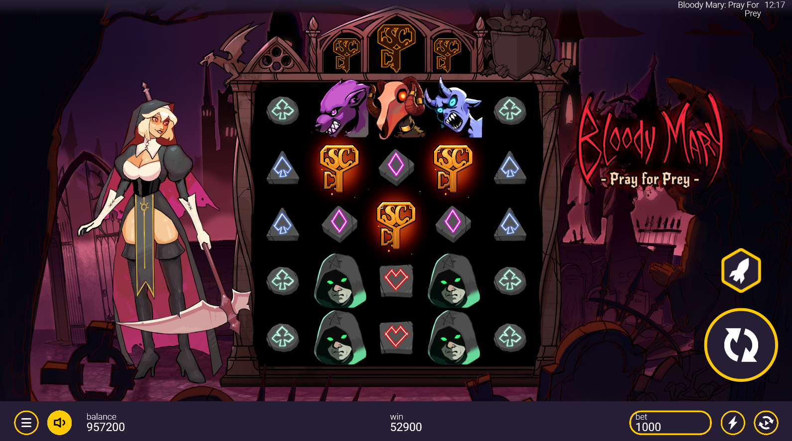 Bloody Mary Pray for Prey Scatter symbols - Golden Key and Red Key