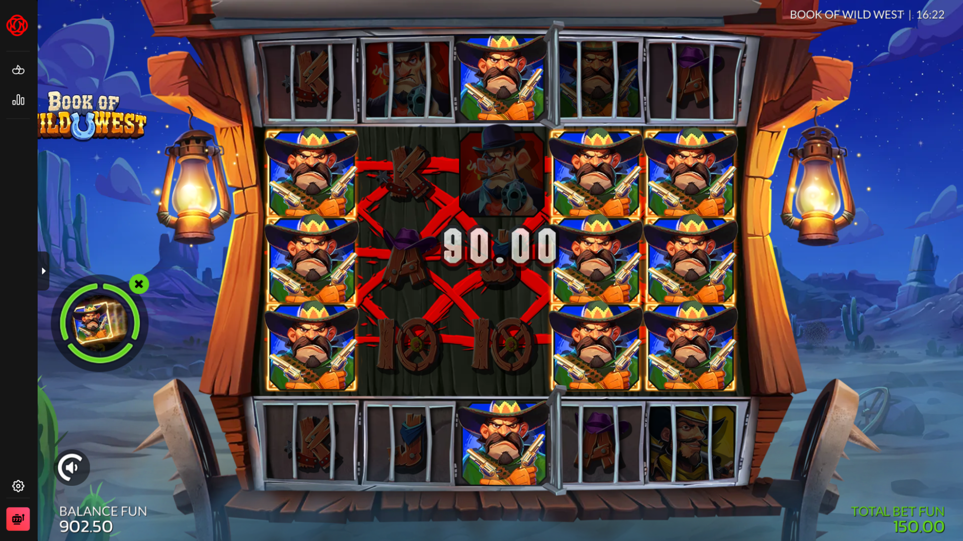 Book of Wild West Game Booster Spin feature activated