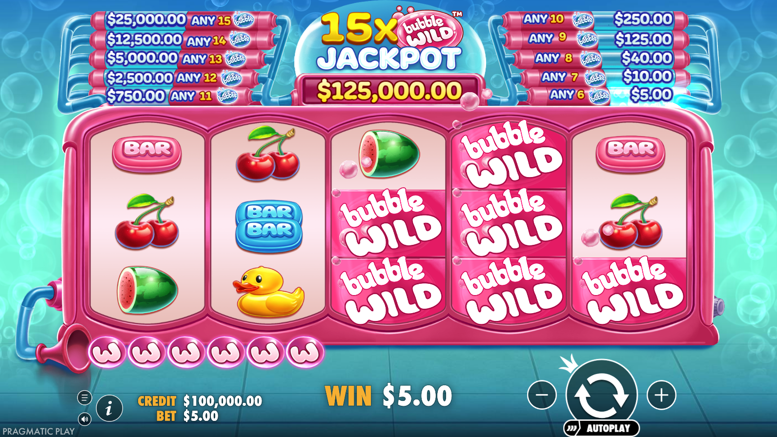 Bubble Wild slot wild symbols on the reels