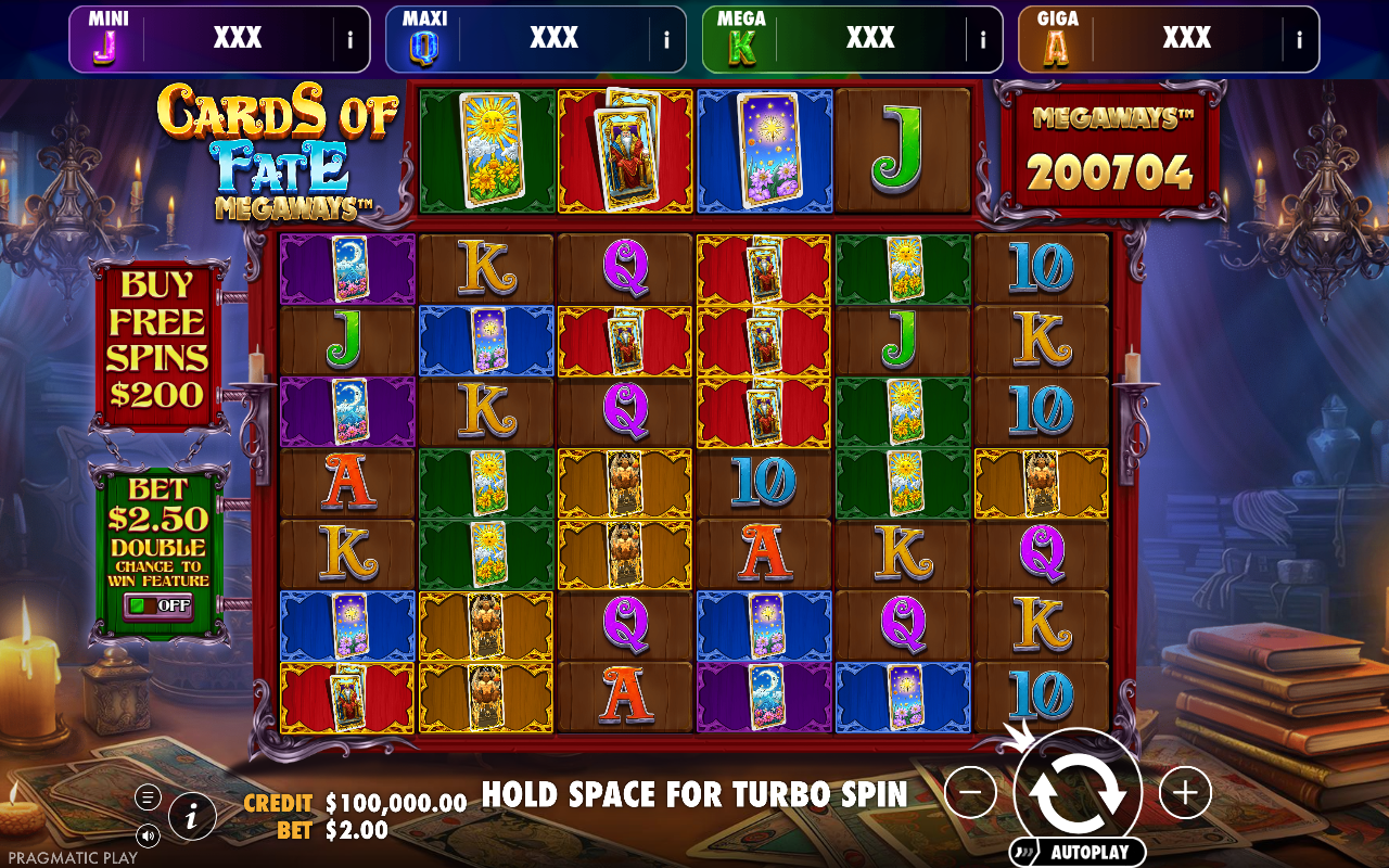 Cards of Fate Megaways - Oranje Jackpot base game