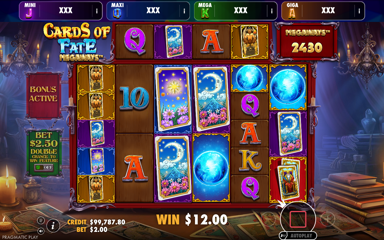 Cards of Fate Megaways - Oranje Jackpot bonus round