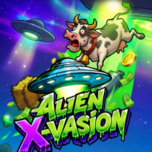 Alien X-vasion slot game logo