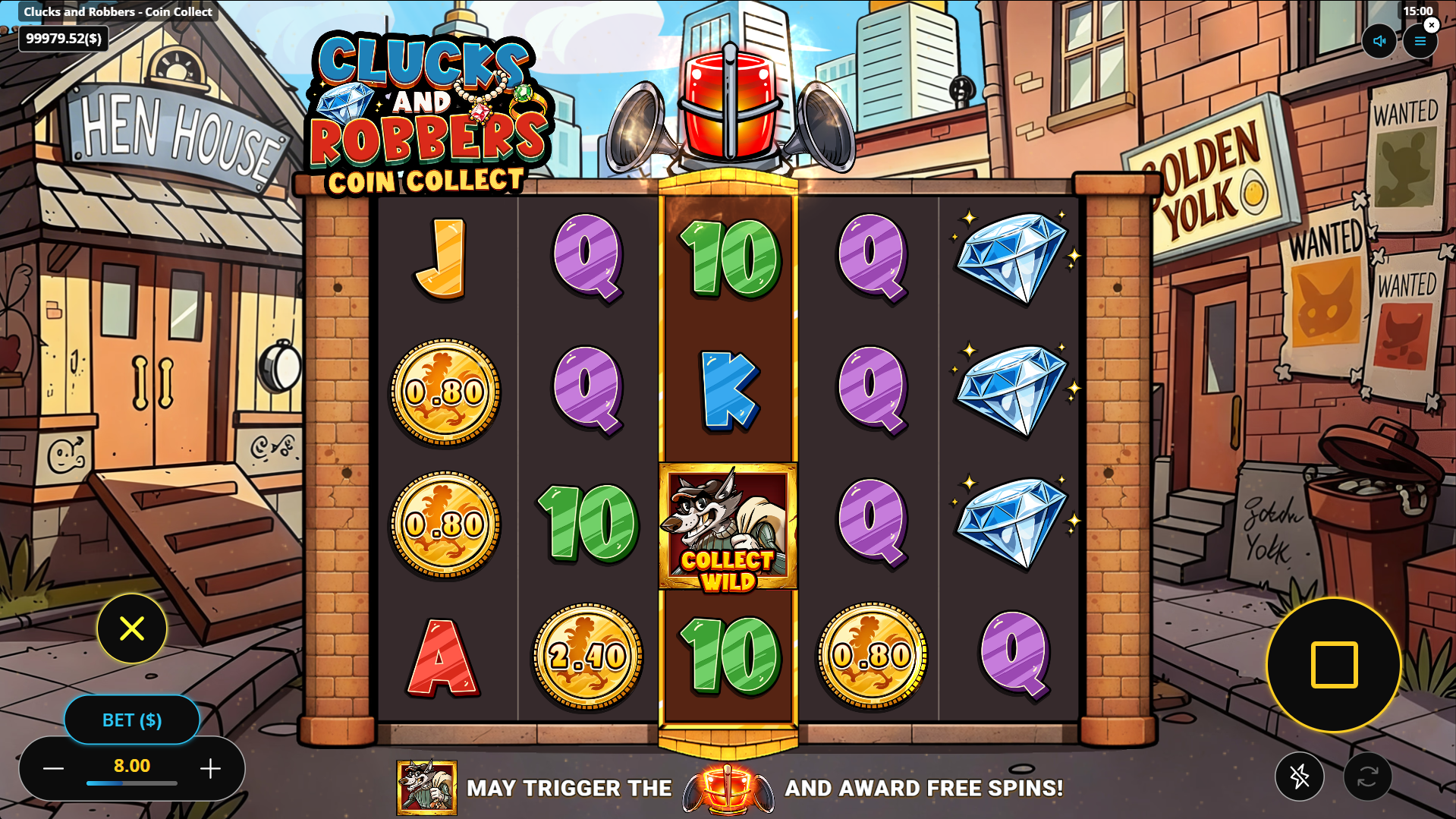 Clucks and Robbers Coin Collect - Robber Wild collect feature