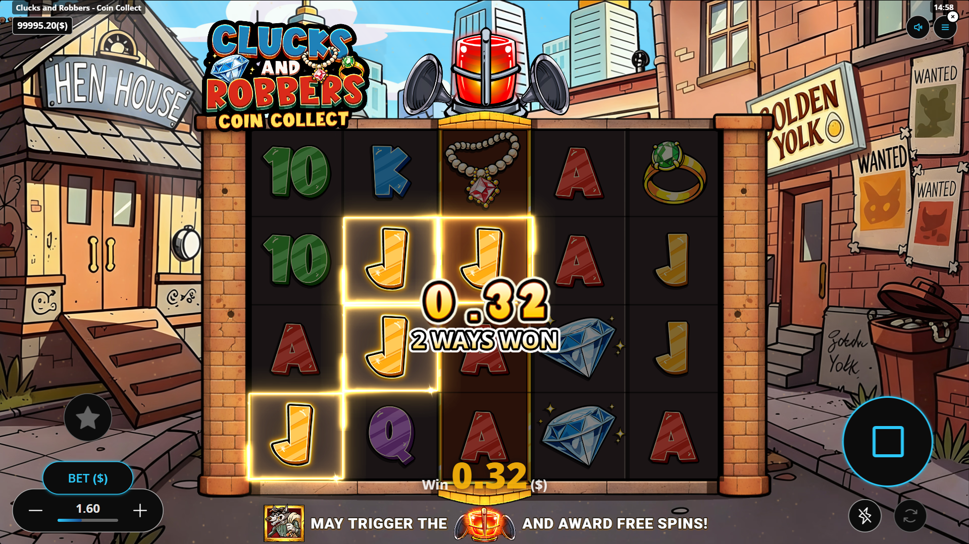 Clucks and Robbers Coin Collect - 1024 ways to win